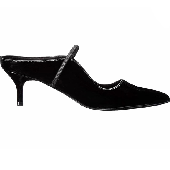 SIGERSON MORRISON Beryl Mule Pumps Ponted Toe Black Patent Leather Heeled Shoes - Picture 3 of 10